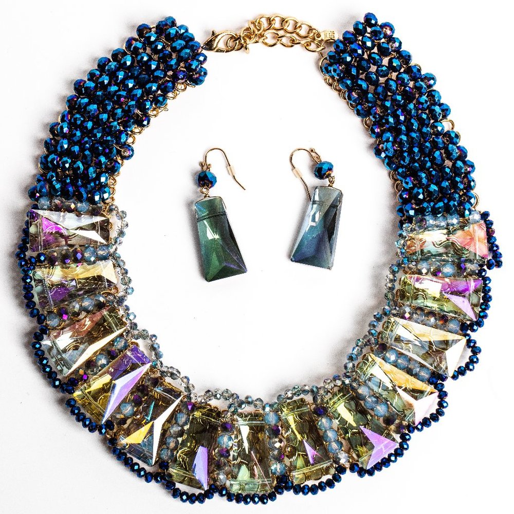 Blue Jewel Necklace Set